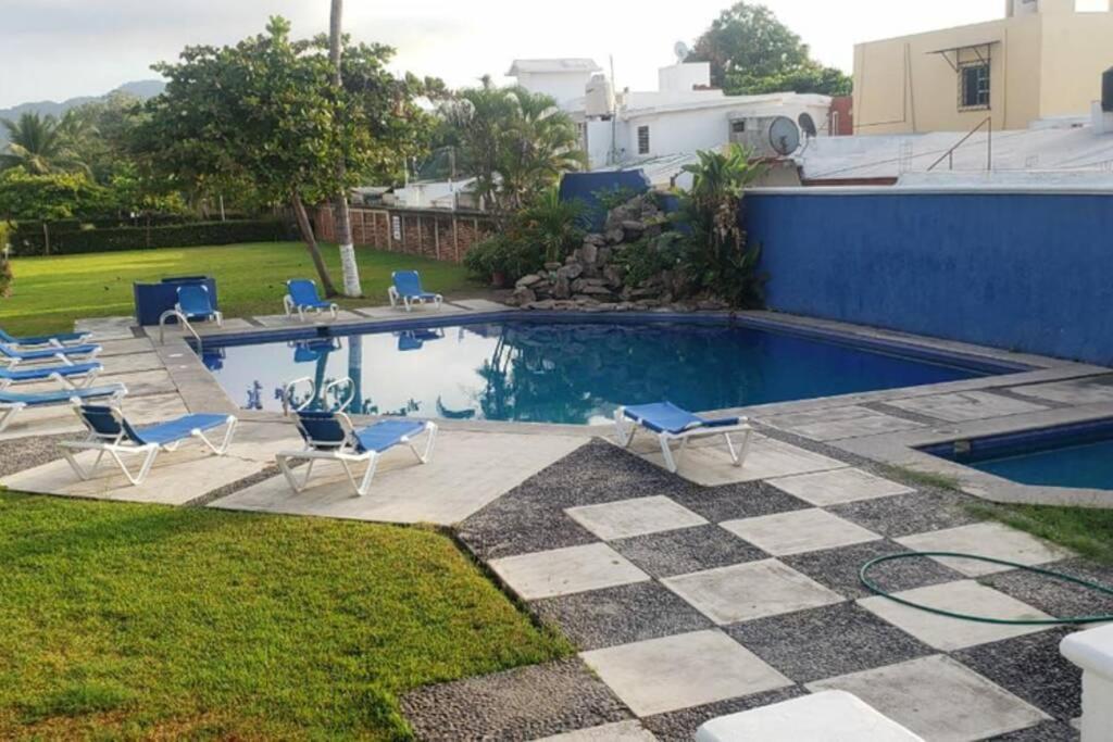 Magnifico Departamento, Cocina Equipada, 2 Recamaras 2 Banos , Hasta 6 Personas, 3 Albercas, Playa A 50 Mts Wifi, Aire Acondicionado Apartment Manzanillo Exterior foto