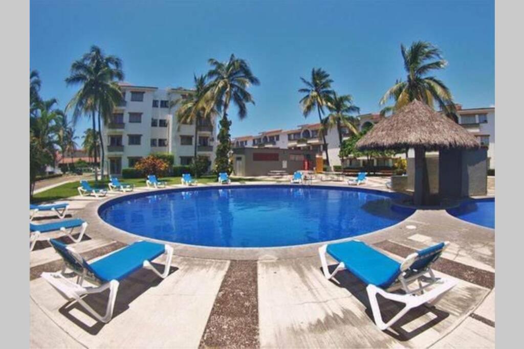 Magnifico Departamento, Cocina Equipada, 2 Recamaras 2 Banos , Hasta 6 Personas, 3 Albercas, Playa A 50 Mts Wifi, Aire Acondicionado Apartment Manzanillo Exterior foto