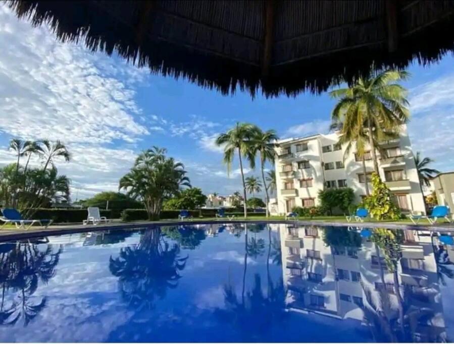 Magnifico Departamento, Cocina Equipada, 2 Recamaras 2 Banos , Hasta 6 Personas, 3 Albercas, Playa A 50 Mts Wifi, Aire Acondicionado Apartment Manzanillo Exterior foto